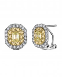 MULTI TONE EMERALD CUT DIAMOND OMEGA BACK (TE1221)